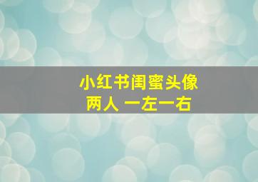 小红书闺蜜头像两人 一左一右